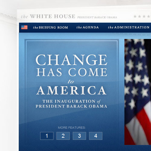 White House Website Showing New Branding